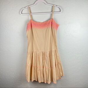 J.Crew Embroidered Siesta Drop‎ Waist Spaghetti Strap Mini Dress in Pink X-Small